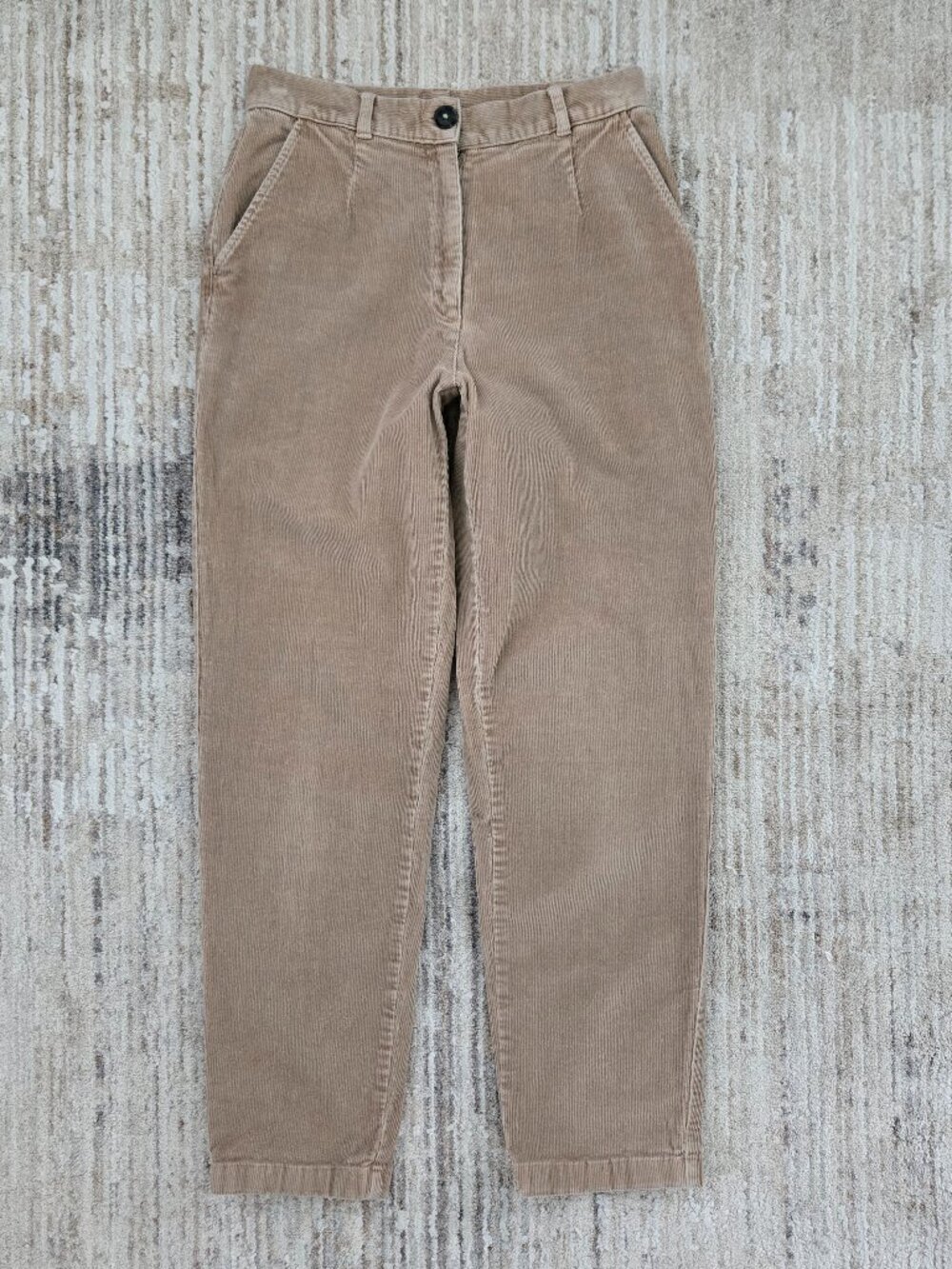 L.L. Bean Vintage Style Corduroy Pants Womens Brown Tapered Waist Country 4